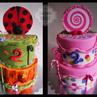 Double-sided cake (forest and candyland)