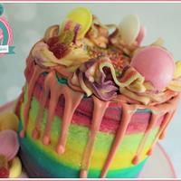 Rainbow Drippy cake