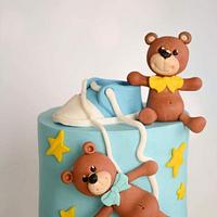 Teddies baby shower cake 