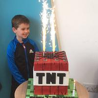 Minecraft TNT cake