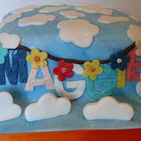 Clouds and Bunting cake 
