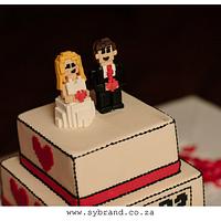 Geeky 8-bit themed Wedding Cake