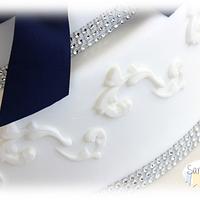 Luxury blue wedding cake