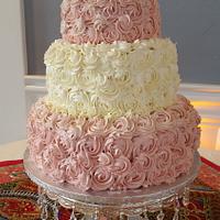 Buttercream rosettes Wedding Cake