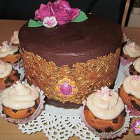 Chocolate Gold Birthday cake