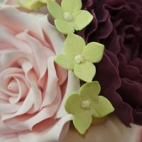Rose, Peony & Hydrangea Wedding Cake - Cake International Entry