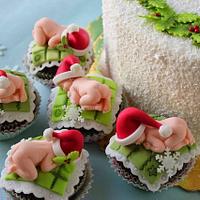 Christmas  baby cupcakes
