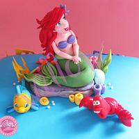 Ariel little mermaid cake