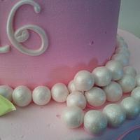Sweet 16 Cake, Buttercream icing, fondant accents