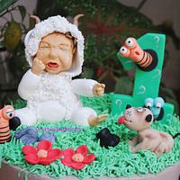 1st Birthday cake for sheep baby