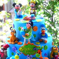 Christening cake with baby mickey