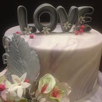 Flower LOVE Silver Cake
