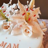 Lilies and Roses cake