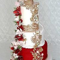 Flowery Wedding Cake