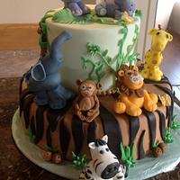 Safari baby shower cake