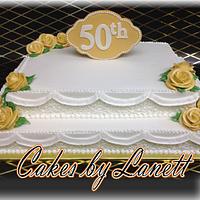 50th Golden Retirement Cake