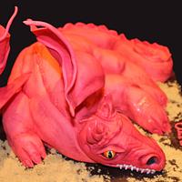 Dragon 3D cake.- Tarta dragon 3D