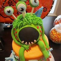 Monster party themed cake