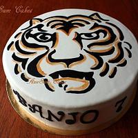Hand painted tiger cake