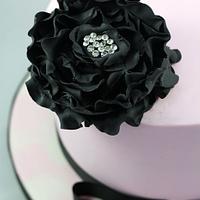 Black Fantasy Flower Bling Cake
