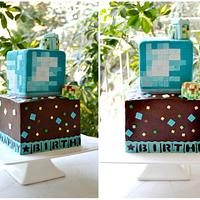 "Elegant" Minecraft Diamond Block Cake