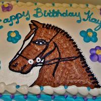 Horse birthday cake buttercream