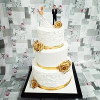 Whipped cream wedding cake