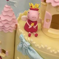 Peppa pig castle cake 