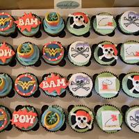 Wonder Woman and Pirate Cupcakes