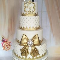 Golden wedding cake Golden wedding cake
