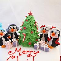 It's a penguin family Christmas