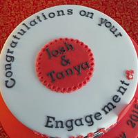 Engagement silhouette cake
