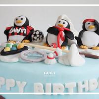 Sporty Penguins Birthday Cake