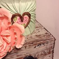 Romantic Wooden Gift Box Cake