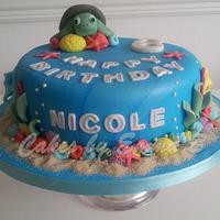 Ocean themed birthday cake