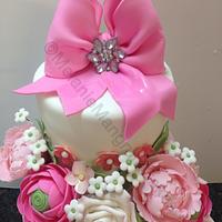 Pretty Pinks Baby Shower Cake
