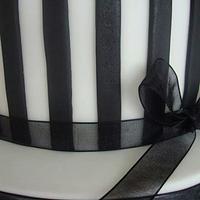 Monochrome striped cake.
