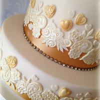 Golden Wedding Anniversary Cake
