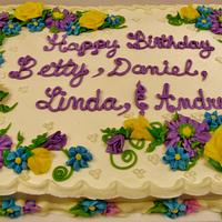 Buttercream Floral Sheet Cake