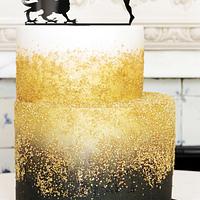 Ombre glitter wedding cake