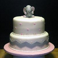 Baby Elephant Shower Cake