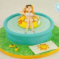 Sweet summer collaboration- girl in  the pool