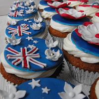 Happy Birthday on Australia Day Cup Cakes