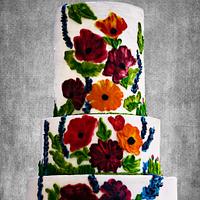 Palette knife Painted Wedding Cake