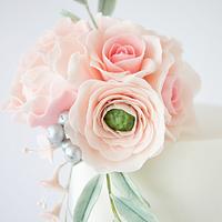 Romantic soft pink wedding cake