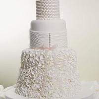 Ruffle Wedding dress cake - Silver award winning cake