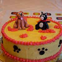 Cat and Dog Cake
