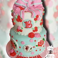 Shabby Chic Vintage 16th Birthday Cake