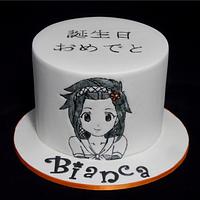 Hand painted Anime Japanese Cartoon Cake