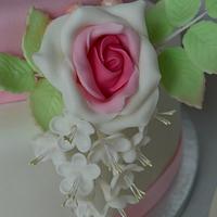 Wedding cakes with pink roses